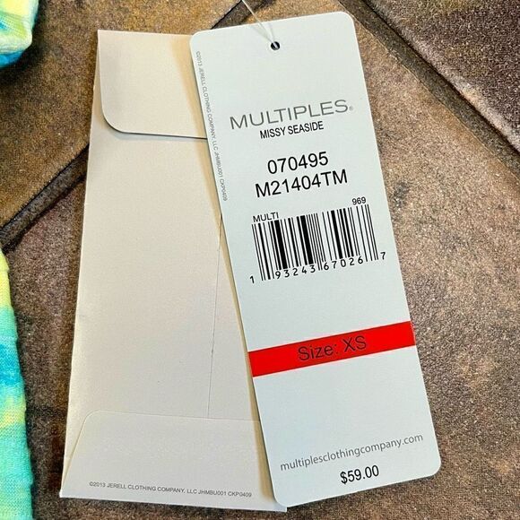 NWT Multiples Missy Seaside Multicolor Layered Floral 3/4 Sleeve Blouse XS - Picture 11 of 12